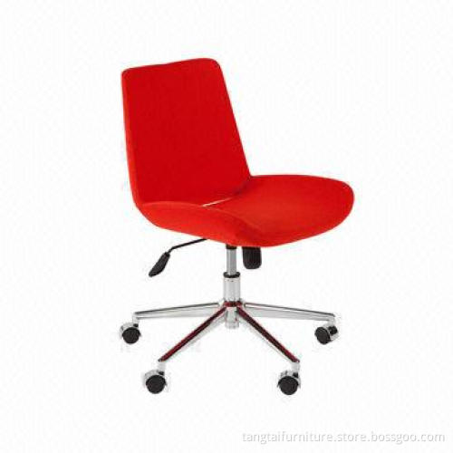Swivel Office Task Chair, Made of Cashmere and Chrome Frame with Wheel